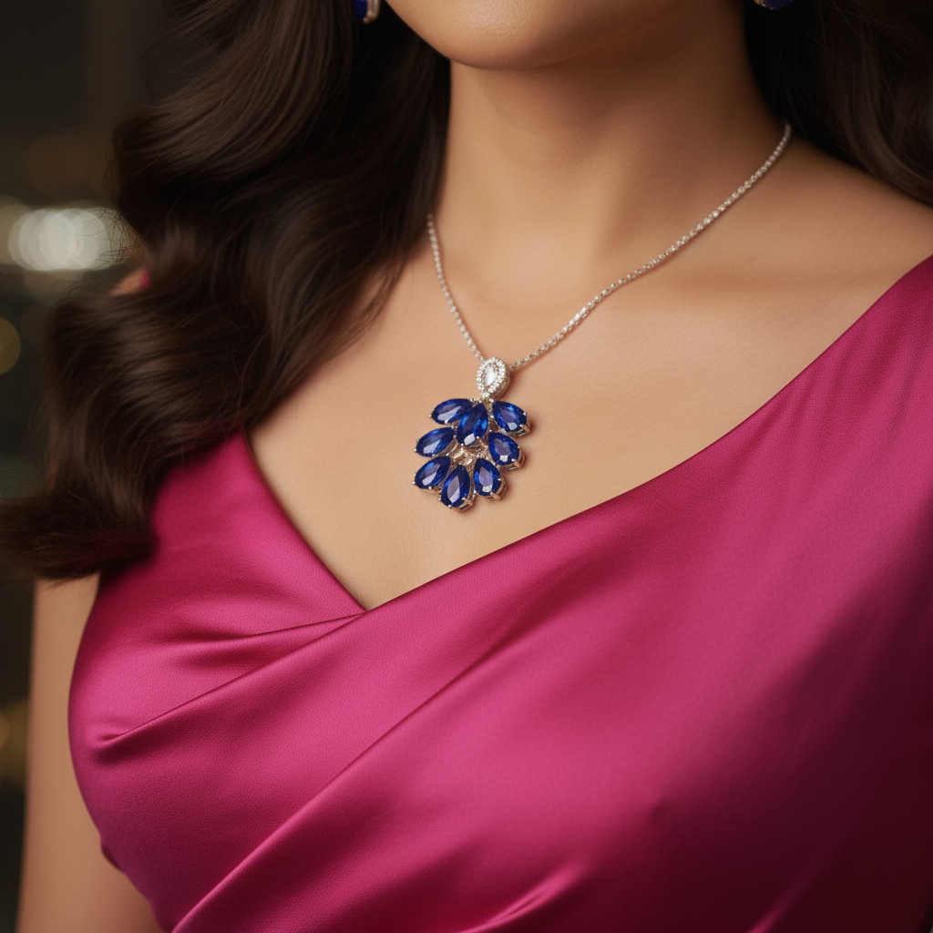 Manihaari Anti-Tarnish Waterdrops Pendant Necklace